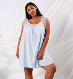 Amanda Rich Short Sleeve With Lace Trim Cotton Gown 106-80 -Freya Fashion Shop amanda rich amri01 106 80 cs6
