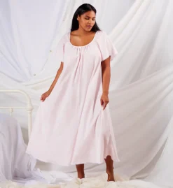 Amanda Rich Short Sleeve Long Gown With Eyelet Trim 145-80 -Freya Fashion Shop amanda rich amri01 145 80 cs6