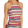 Anne Cole Boardwalk Stripe High Neck Tankini Swim Top 21MT20B