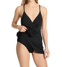 Anne Cole Live In Color Surplice Maillot Skirted Swim Dress MD610 -Freya Fashion Shop anne cole anne01 md610 cs1