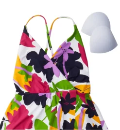 Anne Cole Lush Garden Surplice Maillot One Piece Swim Dress MD61080 -Freya Fashion Shop anne cole anne01 md61080 cs6