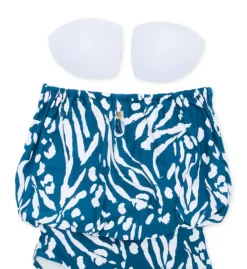 Anne Cole Jungle Fever Strapless Blouson One Piece Swimsuit MO06157 -Freya Fashion Shop anne cole anne01 mo06157 cs5