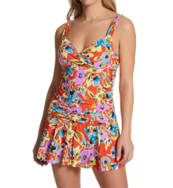 Anne Cole Splash Garden Twist Front Tankini Swim Top MT20174 -Freya Fashion Shop anne cole anne01 mt20174 cs1