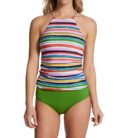 Anne Cole Painted Sky Stripe High Neck Tankini Swim Top MT20684 -Freya Fashion Shop anne cole anne01 mt20684 cs1