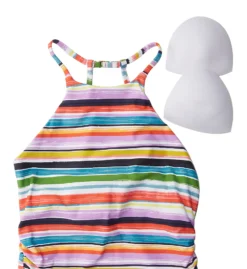 Anne Cole Painted Sky Stripe High Neck Tankini Swim Top MT20684 -Freya Fashion Shop anne cole anne01 mt20684 cs5