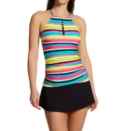 Anne Cole Lawn Chair Tab Front High Neck Tankini Swim Top MT29584 -Freya Fashion Shop anne cole anne01 mt29584 cs4