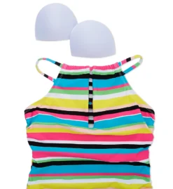 Anne Cole Lawn Chair Tab Front High Neck Tankini Swim Top MT29584 -Freya Fashion Shop anne cole anne01 mt29584 cs6