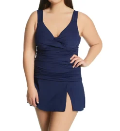 Anne Cole Plus Size Live In Color Side Slit Swim Skirt PB41301 -Freya Fashion Shop anne cole anne01 pb41301 cs2