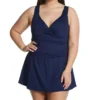 Anne Cole Plus Size Live In Color Shirred Twist Swim Dress PD60601