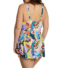 Anne Cole Plus Size Kashmir Paisley Surplice 1 Pc Swim Dress PD6106 -Freya Fashion Shop anne cole anne01 pd6106 bs
