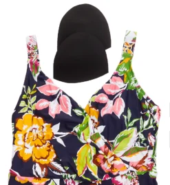 Anne Cole Plus Size Tropical Bloom Surplice Swim Dress PD61061 -Freya Fashion Shop anne cole anne01 pd61061 cs6