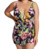 Anne Cole Plus Size Tropical Bloom Surplice Swim Dress PD61061 -Freya Fashion Shop anne cole anne01 pd61061 gs