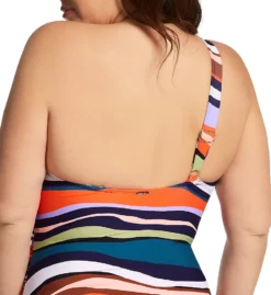 Anne Cole Plus Sandy Waves Asymmetric One Piece Swimsuit PO02785 -Freya Fashion Shop anne cole anne01 po02785 cs1