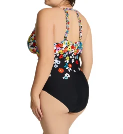 Anne Cole Plus Size Flower Field Keyhole High Neck Swimsuit PO06469 -Freya Fashion Shop anne cole anne01 po06469 bs