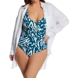 Anne Cole Plus Size Jungle Fever V-Wire One Piece Swimsuit PO07057 -Freya Fashion Shop anne cole anne01 po07057 cs1