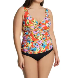 Anne Cole Plus Size Splash Garden Twist Tankini Swim Top PT20174 -Freya Fashion Shop anne cole anne01 pt20174 cs1