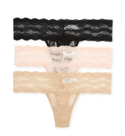 B.tempt'd By Wacoal Lace Kiss Thong - 3 Pack 970582 -Freya Fashion Shop b temptd by wacoal btmp01 970582 cs2