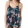 Beach House Floral Fantasy Kerry Mesh Layer Tankini Swim Top H04893