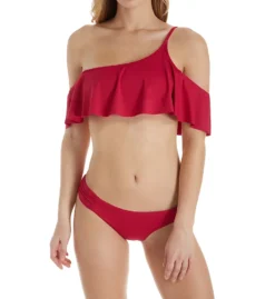 Becca Color Splash One Shoulder Ruffle Swim Top 863287 -Freya Fashion Shop becca bec01 863287 cs1