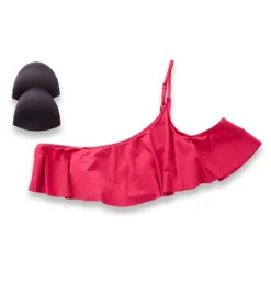 Becca Color Splash One Shoulder Ruffle Swim Top 863287 -Freya Fashion Shop becca bec01 863287 cs2