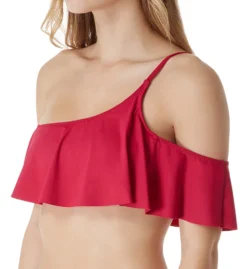 Becca Color Splash One Shoulder Ruffle Swim Top 863287