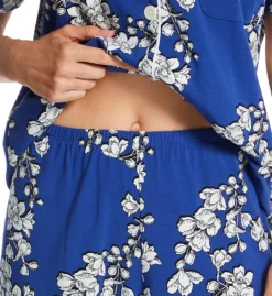 BedHead Pajamas Navy Shadow Blossom Short Sleeve Cropped PJ Set 2721295 -Freya Fashion Shop bedhead pajamas behe01 2721295 cs2