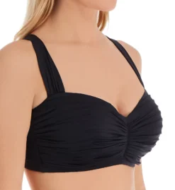 Bleu Rod Beattie Kore Shirred Underwire Bandeau Bikini Swim Top 00179D