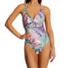 Bleu Rod Beattie It's A Breeze Plunge Drape Neck One Piece Swimsuit BZ22757