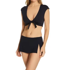 Bleu Rod Beattie Kore Tie Front Cap Sleeve Crop Swim Top K21199 -Freya Fashion Shop bleu rod beattie bleu01 k21199 cs1