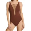 Bleu Rod Beattie Let's Get Knotty Lace Down One Piece Swimsuit KN22232