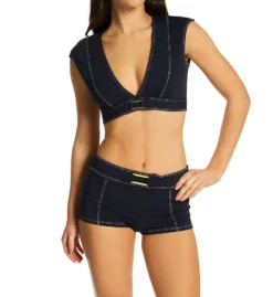 Bleu Rod Beattie A Fine Line Cap Sleeve Crop Swim Top L23115 -Freya Fashion Shop bleu rod beattie bleu01 l23115 cs1