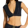 Bleu Rod Beattie A Fine Line Cap Sleeve Crop Swim Top L23115 -Freya Fashion Shop bleu rod beattie bleu01 l23115 gs