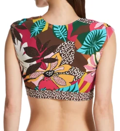 Bleu Rod Beattie Run Wild Tie Front Cap Sleeve Crop Swim Top RW22199 -Freya Fashion Shop bleu rod beattie bleu01 rw22199 bs