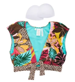 Bleu Rod Beattie Run Wild Tie Front Cap Sleeve Crop Swim Top RW22199 -Freya Fashion Shop bleu rod beattie bleu01 rw22199 cs6