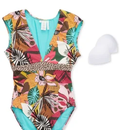 Bleu Rod Beattie Run Wild Cap Sleeve One Piece Swimsuit RW22767 -Freya Fashion Shop bleu rod beattie bleu01 rw22767 cs6