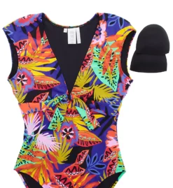 Bleu Rod Beattie Night Safari Cap Sleeve Mio One Piece Swimsuit S23767 -Freya Fashion Shop bleu rod beattie bleu01 s23767 cs5