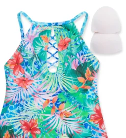 Bleu Rod Beattie Tropical Flight High Neck Tankini Swim Top TF23271 -Freya Fashion Shop bleu rod beattie bleu01 tf23271 cs5