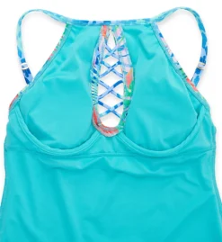 Bleu Rod Beattie Tropical Flight High Neck Tankini Swim Top TF23271 -Freya Fashion Shop bleu rod beattie bleu01 tf23271 cs6
