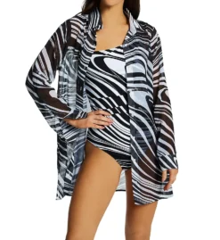 Bleu Rod Beattie New Wave Chiffon Shirt Coverup W23837 -Freya Fashion Shop bleu rod beattie bleu01 w23837 cs2