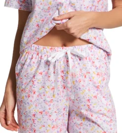 Carole Hochman Cotton Knit Short Sleeve Notch Collar Capri PJ Set CH92553 -Freya Fashion Shop carole hochman caho01 ch92553 cs3