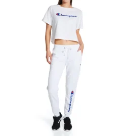 Champion Classic Script Logo Cropped T-Shirt W5950G -Freya Fashion Shop champion chmp01 w5950g cs2
