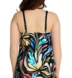 Coco Reef Retro Swirl V-Neck Bra Sized Tankini Swim Top U69382 -Freya Fashion Shop coco reef coco01 u69382 bs