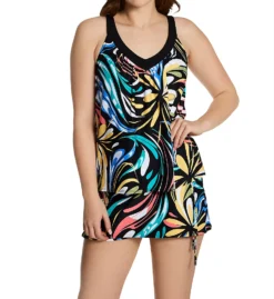 Coco Reef Retro Swirl V-Neck Bra Sized Tankini Swim Top U69382 -Freya Fashion Shop coco reef coco01 u69382 cs1
