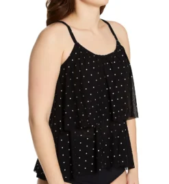 Coco Reef Metallic Dot True Mesh Layer Tankini Swim Top U70425