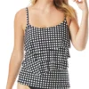 Coco Reef Riviera Dot Aura Ruffle Bra Sized Tankini Swim Top U78075