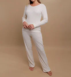 Cottonique Latex Free Organic Cotton Long Sleeve Ribbed Tee W12272 -Freya Fashion Shop cottonique cot01 w12272 cs2