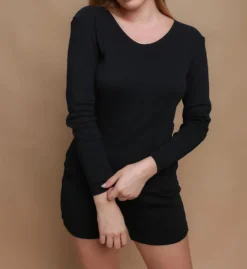 Cottonique Latex Free Organic Cotton Long Sleeve Ribbed Tee W12272 -Freya Fashion Shop cottonique cot01 w12272 cs3