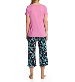 Cuddl Duds Short Sleeve Cropped PJ Set 8712881 -Freya Fashion Shop cuddl duds cudd01 8712881 bs