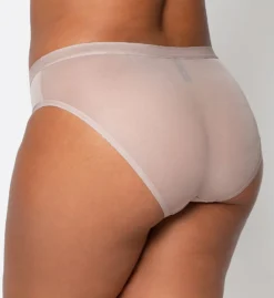 Curvy Couture Sheer Mesh High Cut Brief Panty 1313 -Freya Fashion Shop curvy couture cuco01 1313 bs