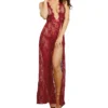 Dreamgirl Scalloped Lace Halter Gown With Thong Set 10460 -Freya Fashion Shop dreamgirl dg001 10460 gs
